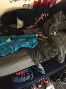 Student’s Bedding and Clothes Bleached in Act of Vandalism