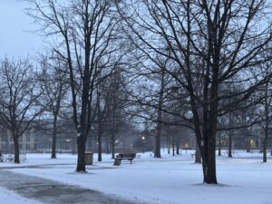 Make peace with the walk to class: winter layering that works